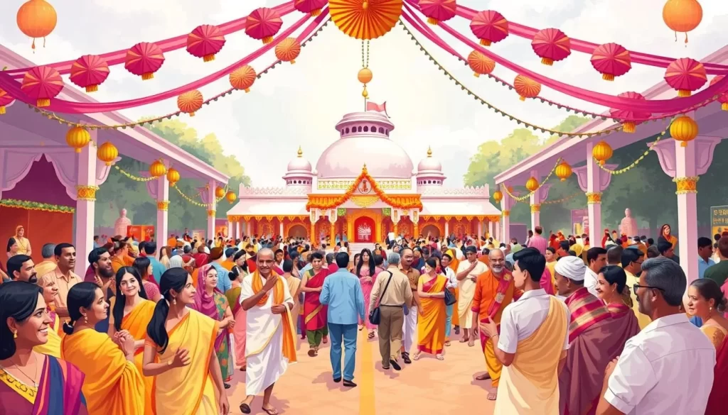 Image of Sri Aurobindo Ashram during the birth anniversary celebrations