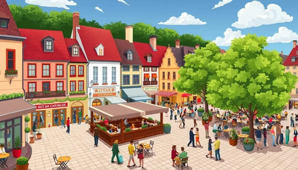 Image of Stadtplatz with restaurants and cafés