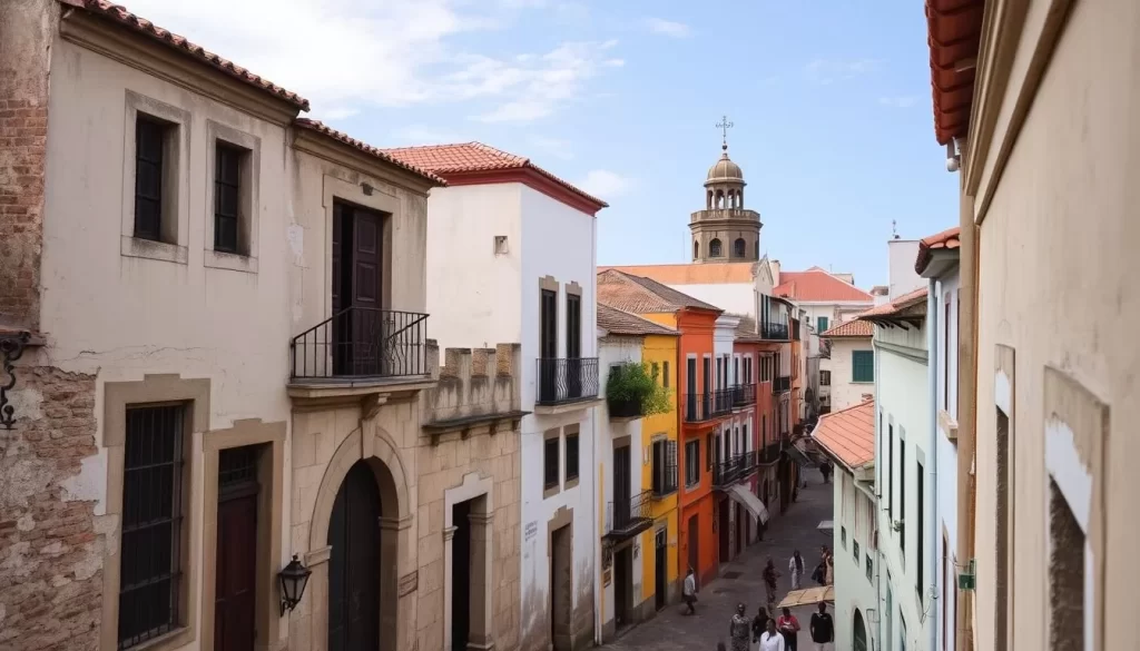 Image of Stone Town's historic center with ancient buildings and narrow streets