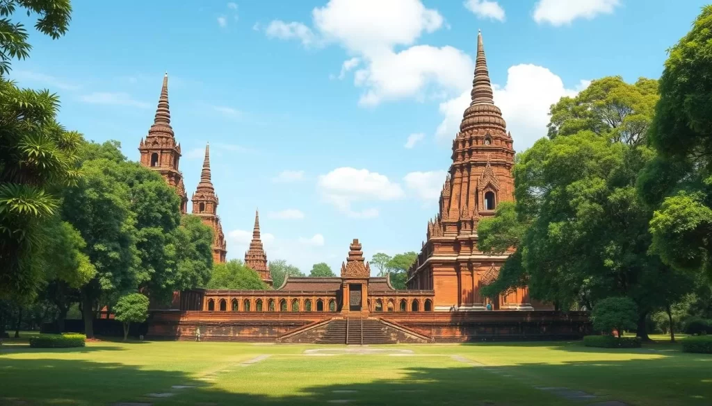 Image of Sukhothai Historical Park's central zone with ancient temple ruins