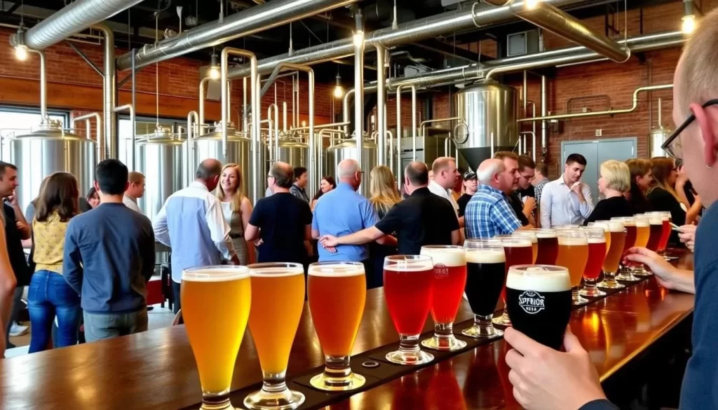 Image of Superior Bathhouse Brewery beer tasting