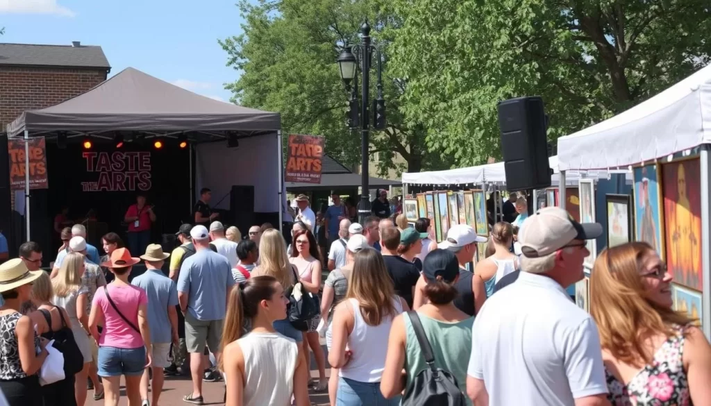 Image of Taste of the Arts festival with performances and art displays