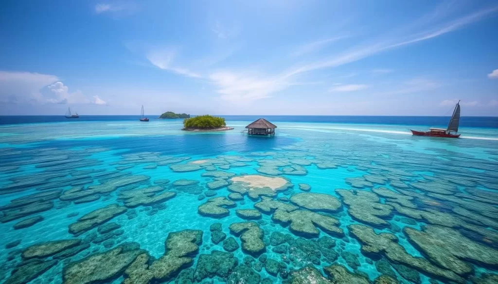 Image of Thousand Islands with crystal-clear waters and coral reefs