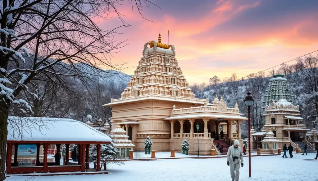 Image of Tirupati temple during winter