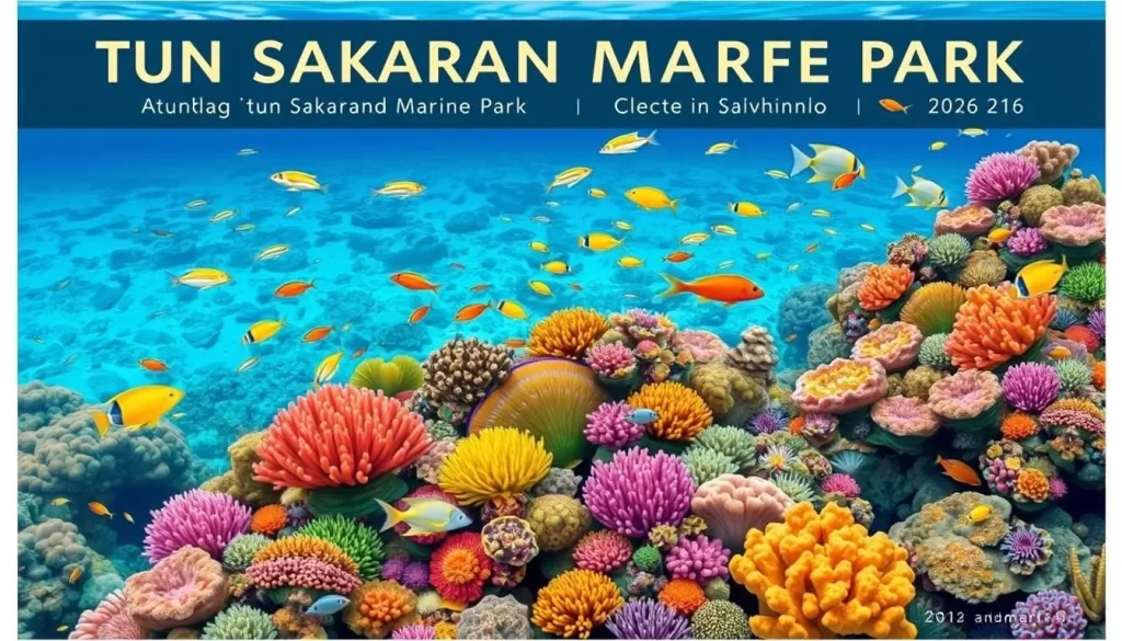 Image of Tun Sakaran Marine Park's vibrant coral reefs and diverse marine life