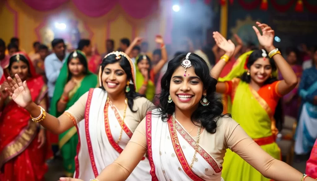 Image of Tusu Mahotsav celebration in Jharkhand with unmarried girls participating in traditional dance