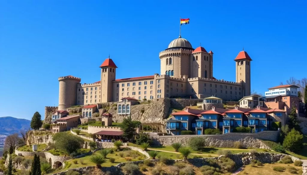 Image of Uçhisar castle with luxury hotels