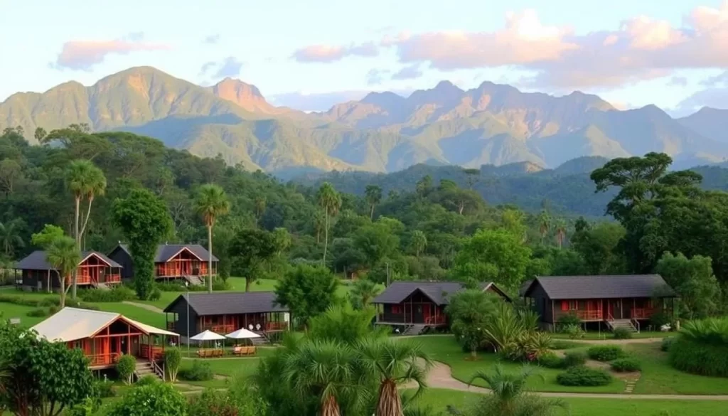 Image of Udzungwa Mountains National Park landscape with various accommodation types
