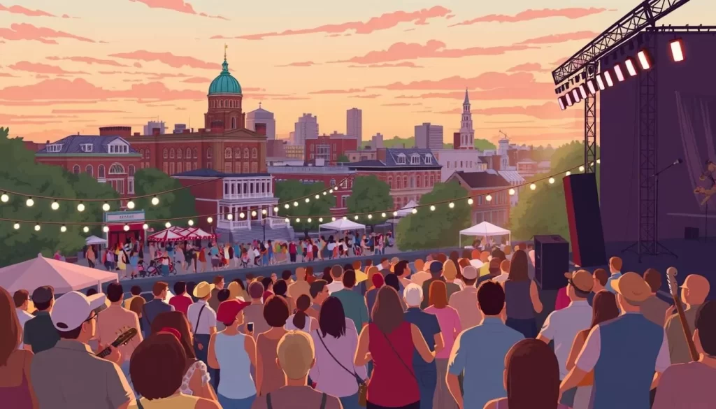 Image of Uptown Columbus during a concert series