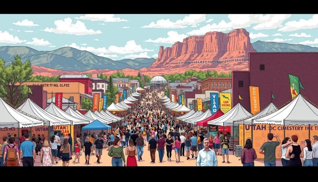 Image of Utah's vibrant art scene with diverse festivals