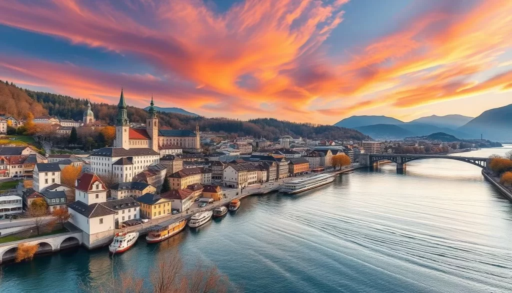 Image of Vaduz cityscape with the Rhine River in the background