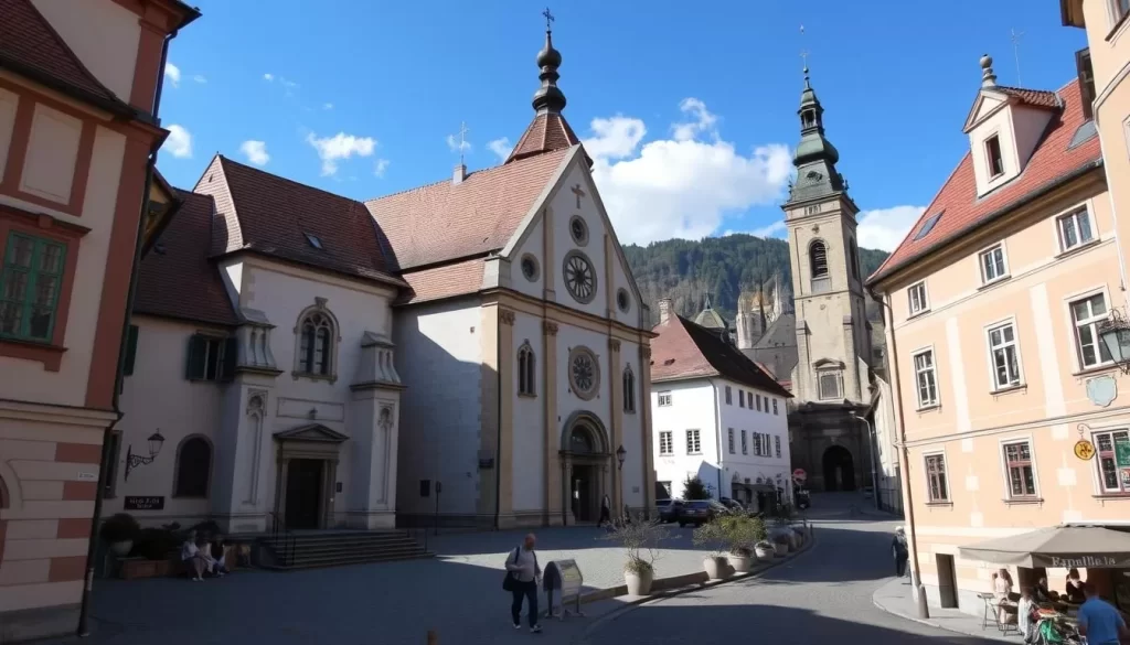 Image of Villach's historic churches on a walking tour