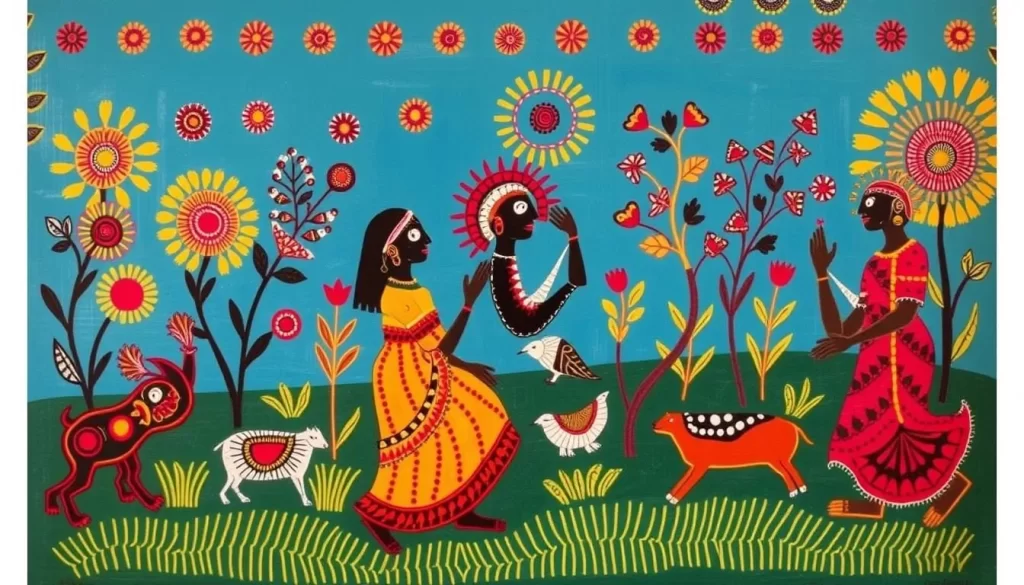 Image of Warli paintings in Dadra and Nagar Haveli