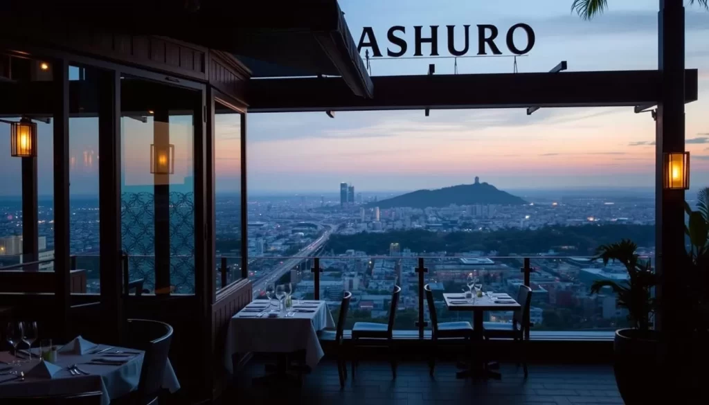 Image of Yamashiro's exterior or dining area with a view of LA