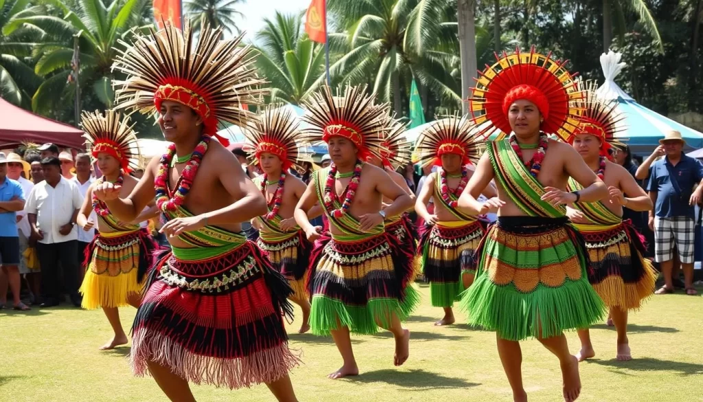 Image of Yap Day festival with traditional Micronesian dancers
