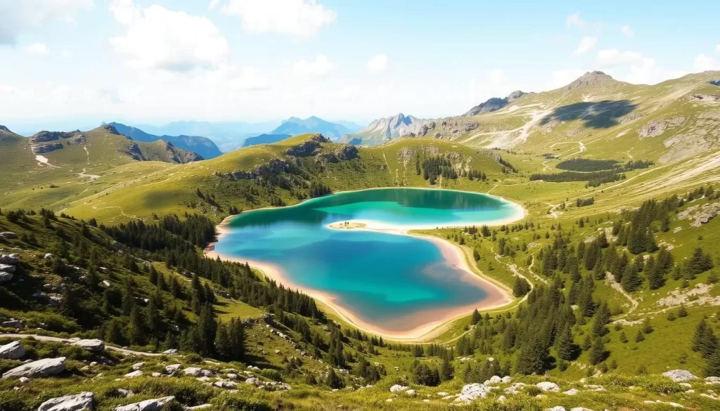 Image of Yedigöller Plateau with alpine lakes during spring