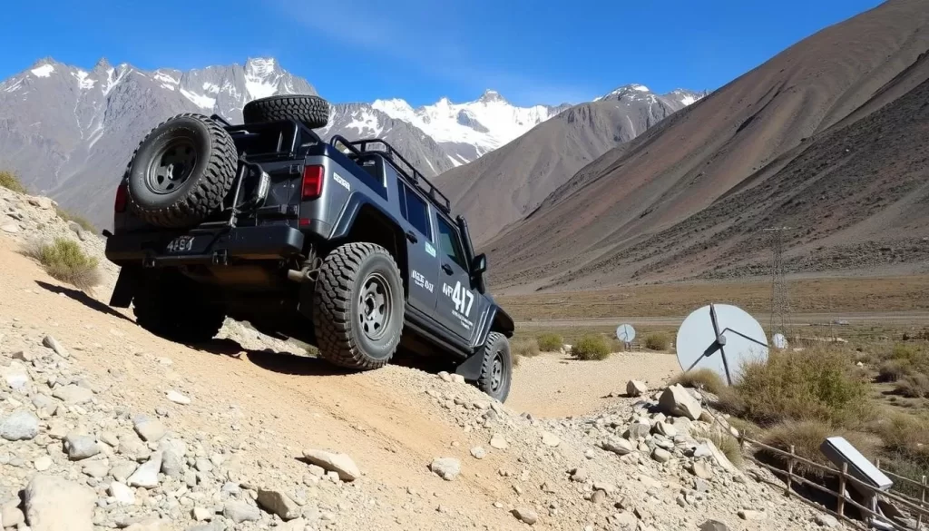 Image of a 4x4 vehicle navigating the Sani Pass