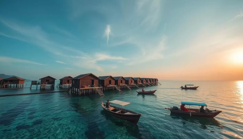 Image of a Bajau Laut village in Semporna, Malaysia