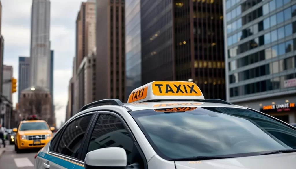 Image of a Chicago taxi or rideshare vehicle