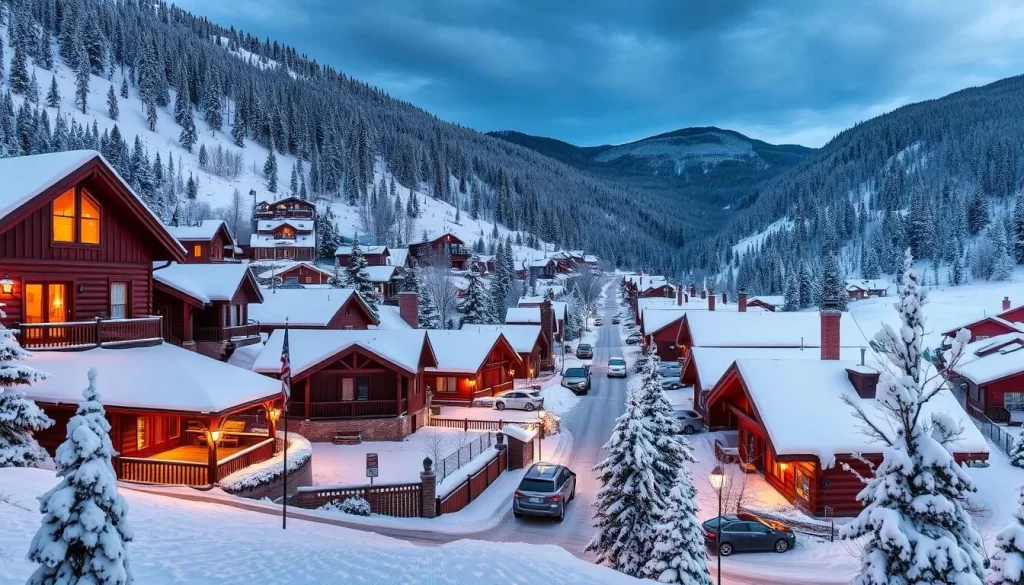 Image of a Colorado mountain town during winter