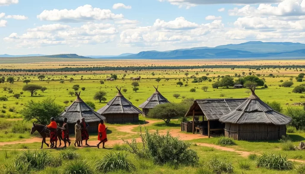 Image of a Maasai village near Serengeti National Park