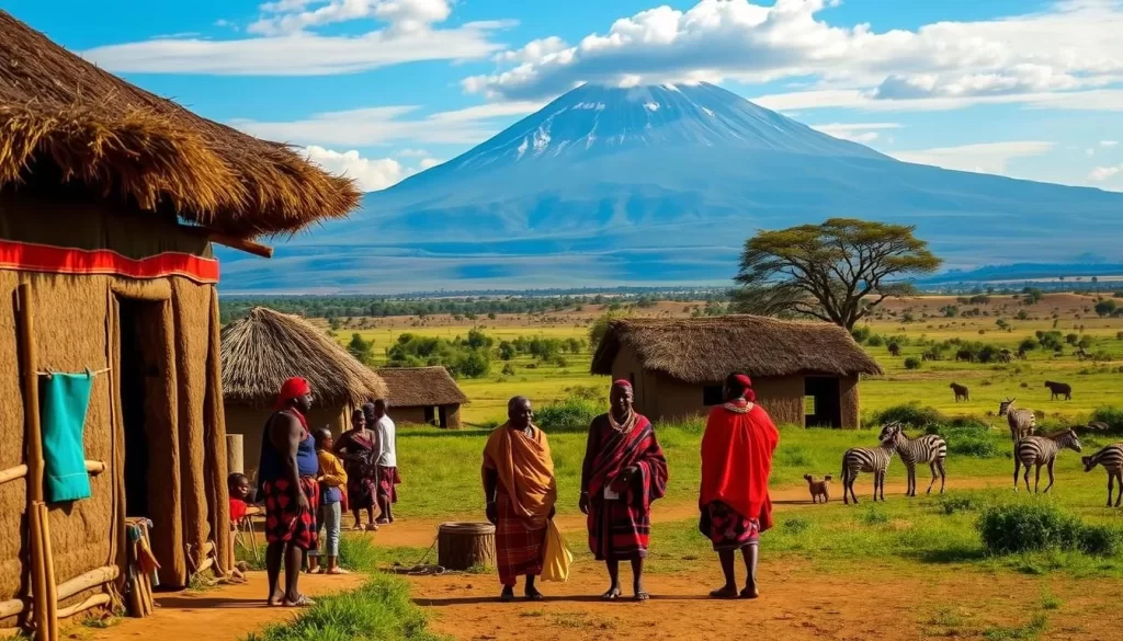 Image of a Maasai village tour in Amboseli