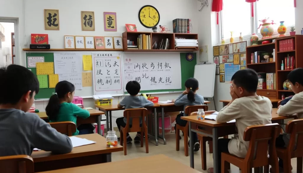 Image of a Mandarin language classroom in Hsinchu County, Taiwan