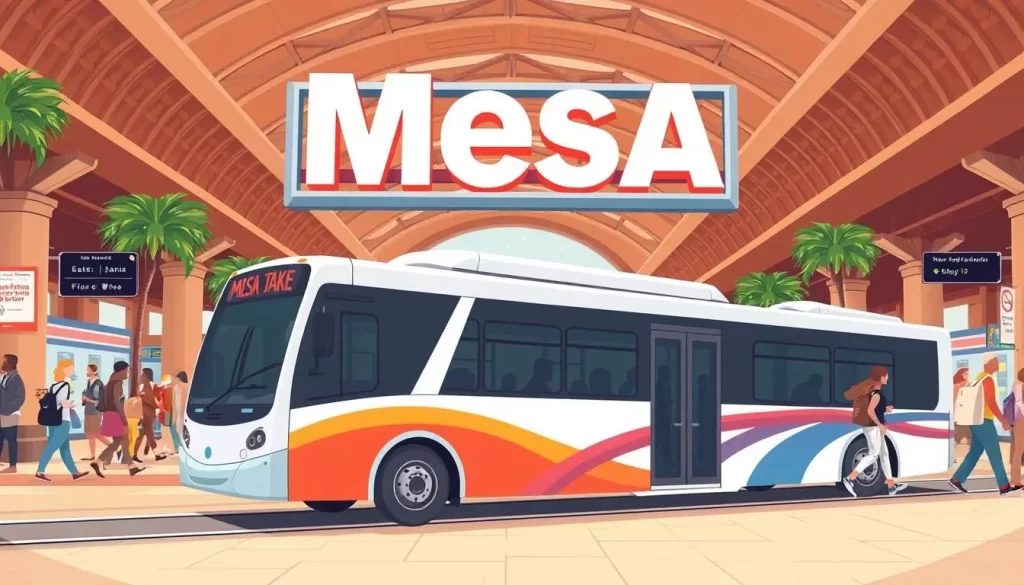 Image of a Mesa transportation hub or a popular public transport vehicle