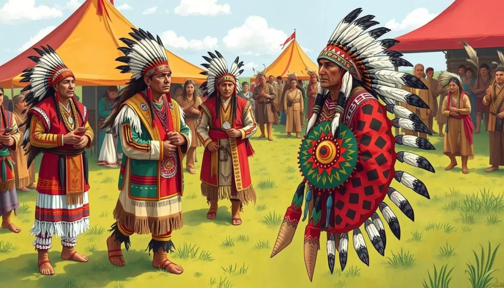 Image of a Native American cultural event or a traditional Native American art piece