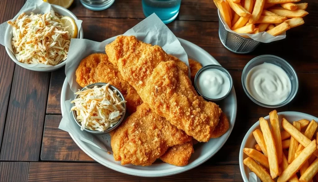 Image of a Wisconsin-style fish fry dish