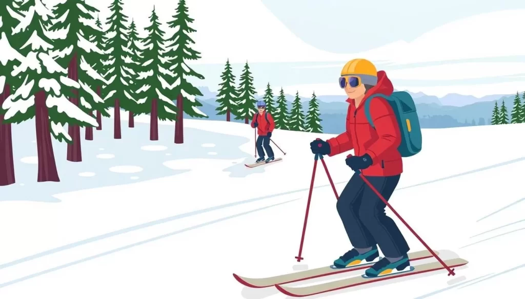Image of a beginner taking a skiing lesson at Cranmore Mountain Resort