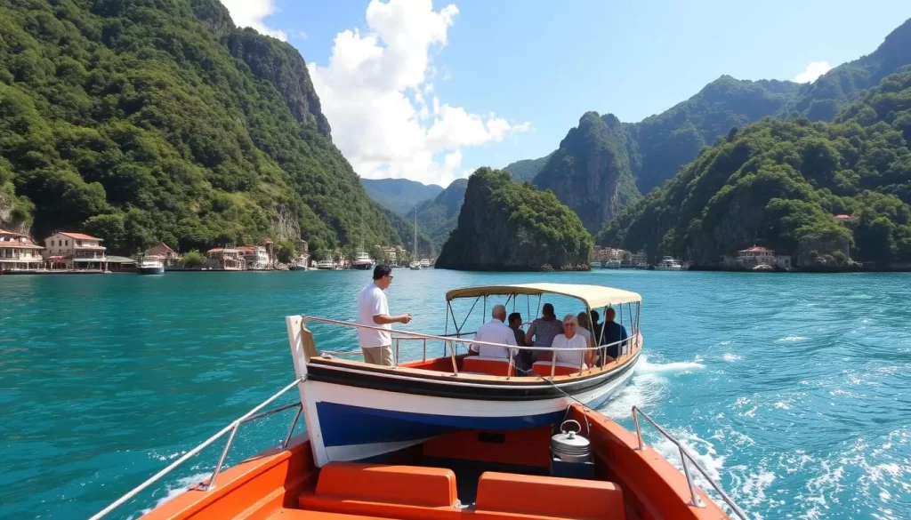 Image of a boat tour departing from Giresun's harbor to Giresun Island