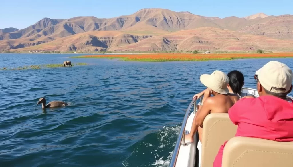Image of a boat tour on Lake Turkana, Central Island National Park