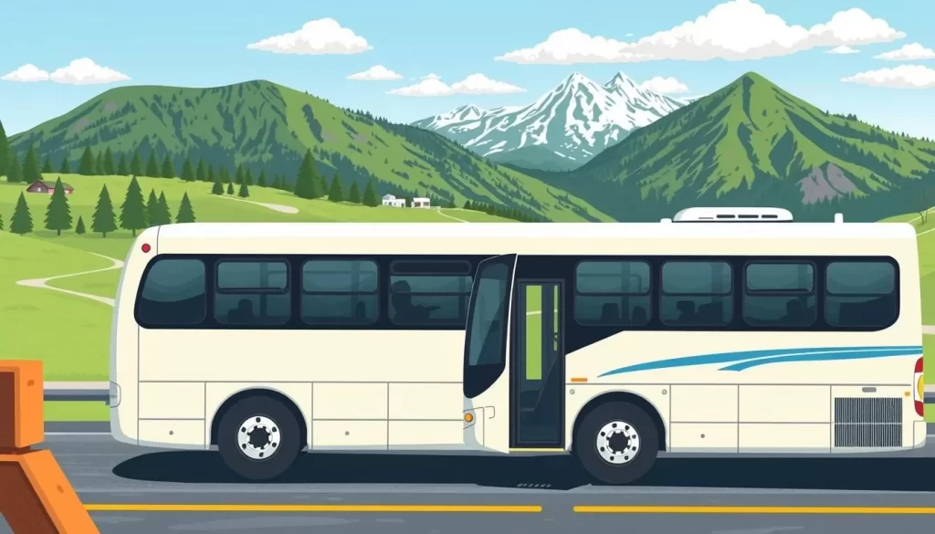 Image of a bus traveling from Krakow to Zakopane