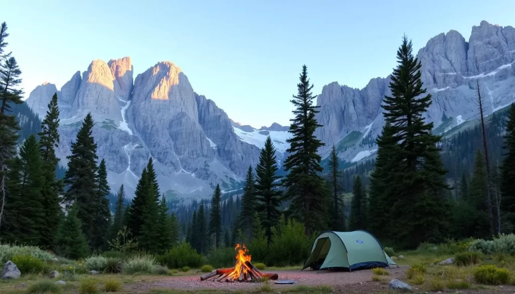 Image of a campsite within Rocky Mountain National Park