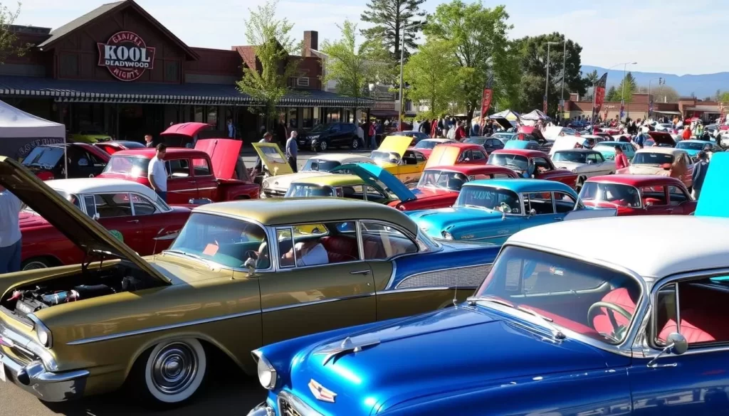 Image of a classic car show during Kool Deadwood Nights