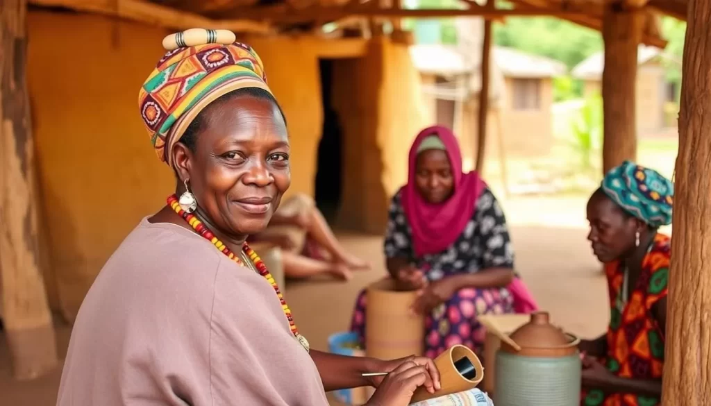 Image of a cultural village tour near Mikumi National Park, showcasing local artisans and traditional Tanzanian life.