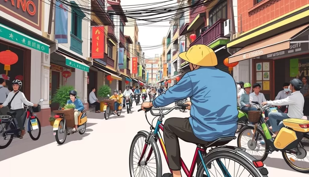 Image of a cyclo driver in Hanoi's Old Quarter