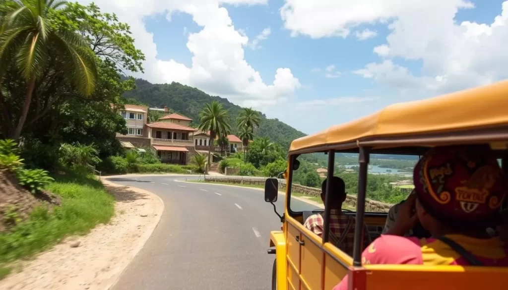 Image of a dala-dala minibus traveling from Stone Town to Jozani-Chwaka Bay National Park