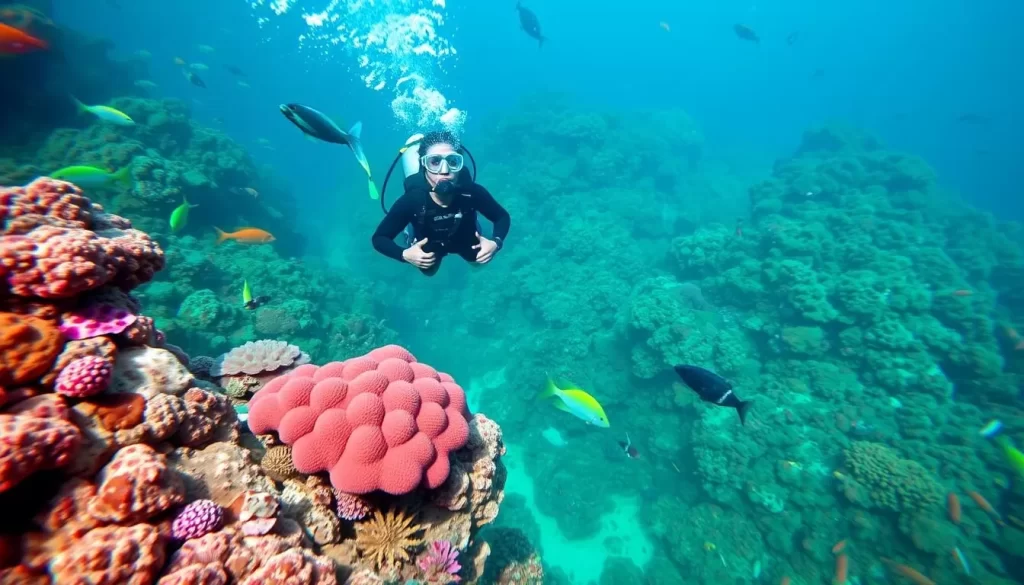 Image of a diver exploring the underwater world of Khao Lak