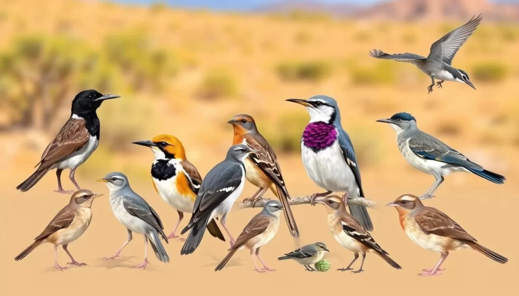Image of a diverse bird species in Karoo National Park