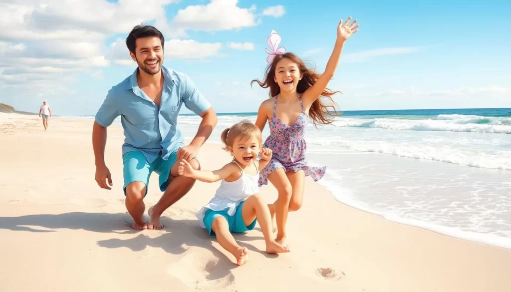 Image of a family enjoying a day at Emerald Isle beach