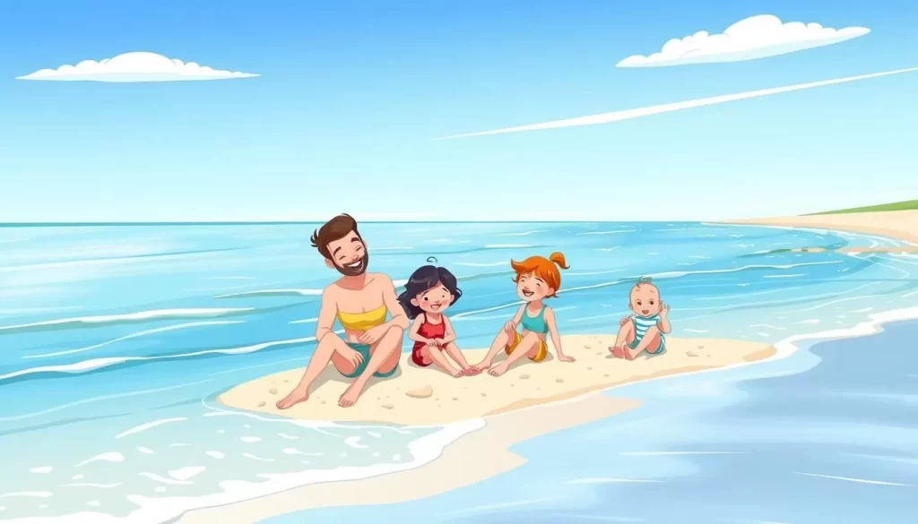 Image of a family enjoying a day at Lake Erie's beach