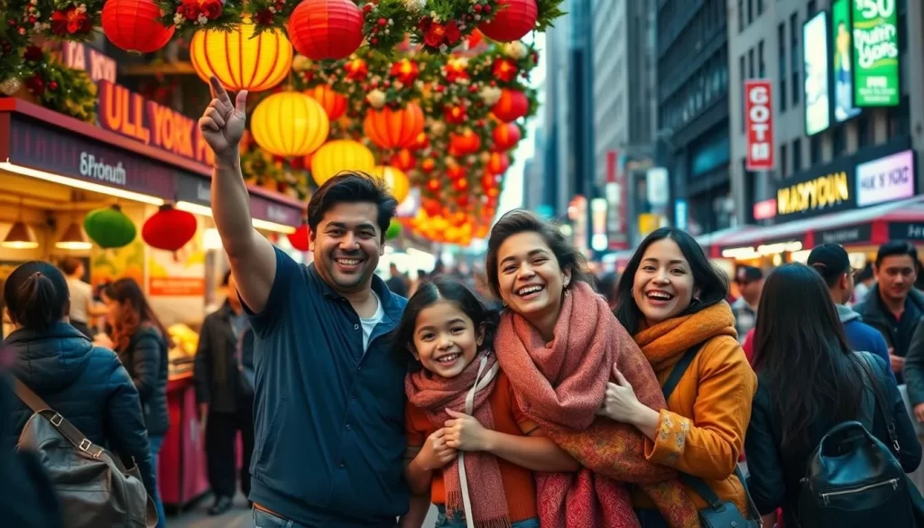 Image of a family enjoying a festival in New York City