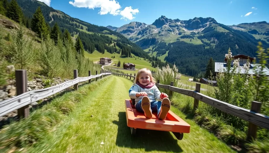 Image of a family enjoying a summer toboggan run in Tyrol
