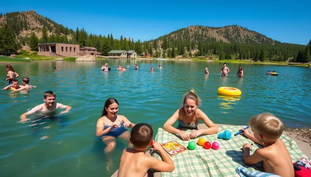 Image of a family enjoying activities at Bear Lake