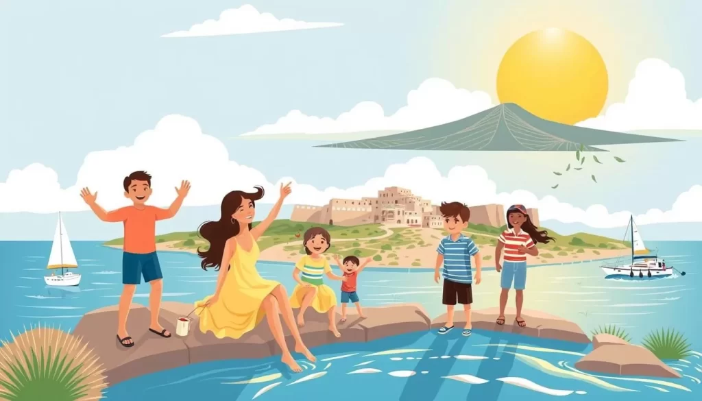 Image of a family enjoying activities in Rhodes