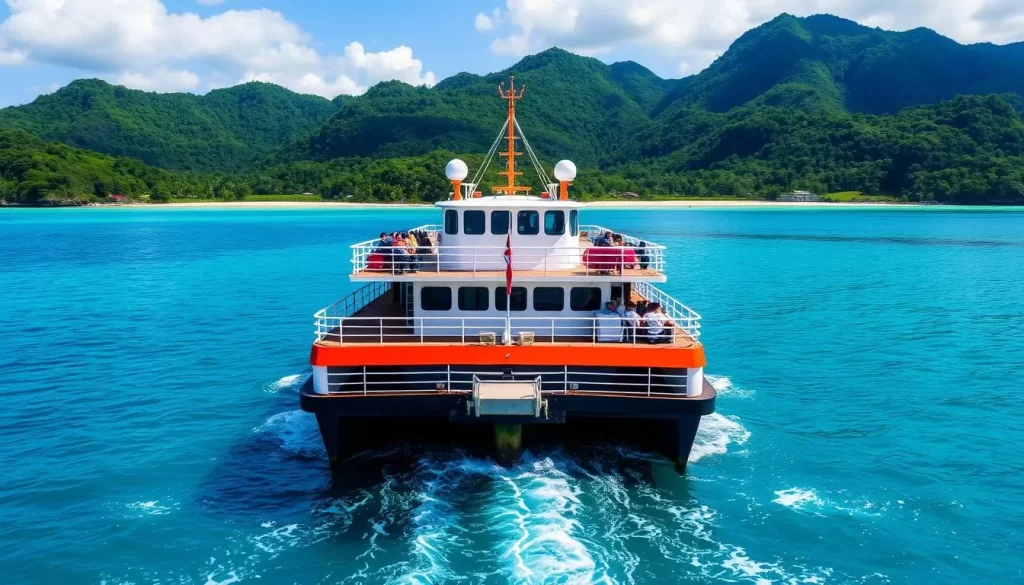 Image of a ferry arriving at Labuan Island
