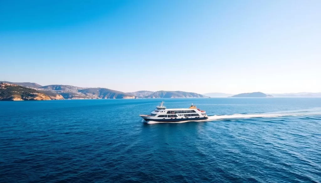 Image of a ferry traveling across the Sea of Marmara