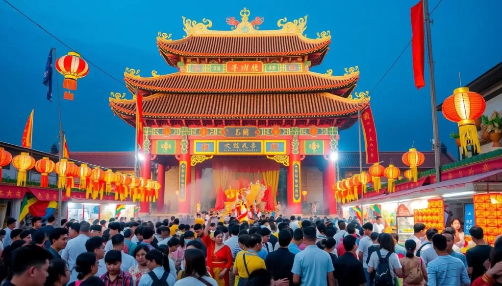 Image of a grand temple festival in Hualien, Taiwan